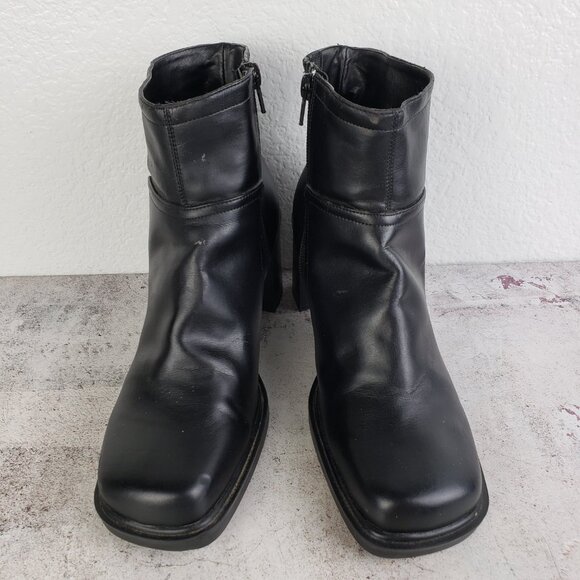 Vintage Mootsies Tootsies Booties Vegan Leather Chunky Y2K Square Toe size 8.5M - Picture 4 of 15